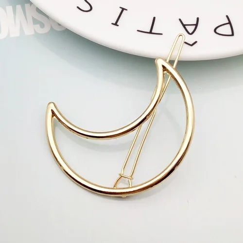 Metal Geometric Alloy Hairband Moon Circle Barrette