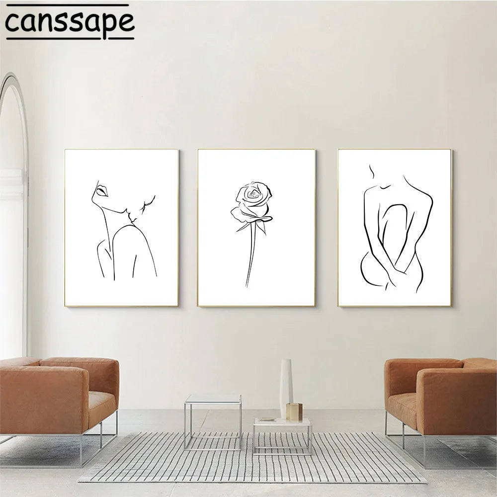 Abstract Line Minimalist Canvas Painting Prints