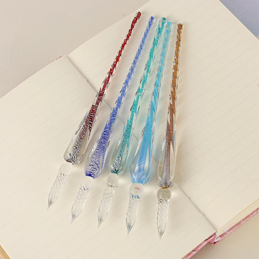 Glass Drip Fountain Pen, 1PC 9 Colors