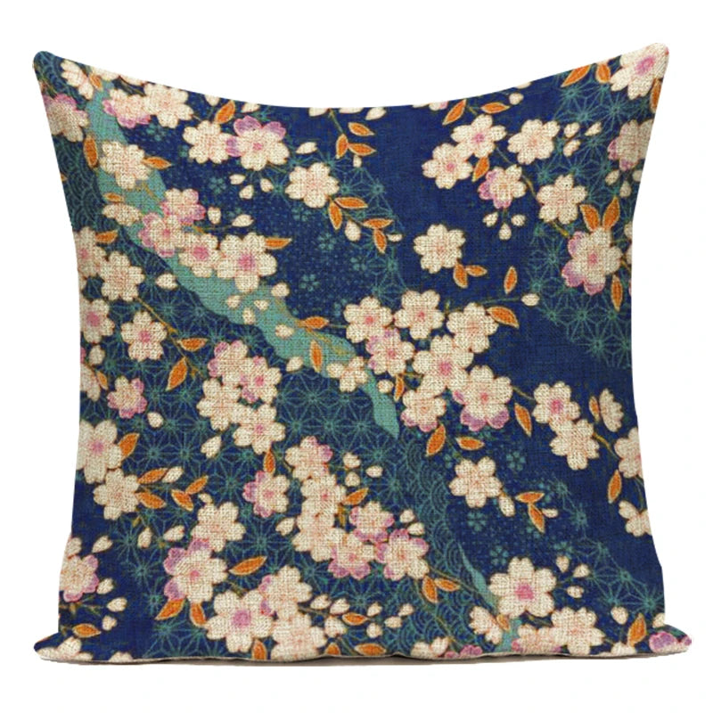 Japanese Style Scenic Printed Throw Pillow Cushion Cover 18x18