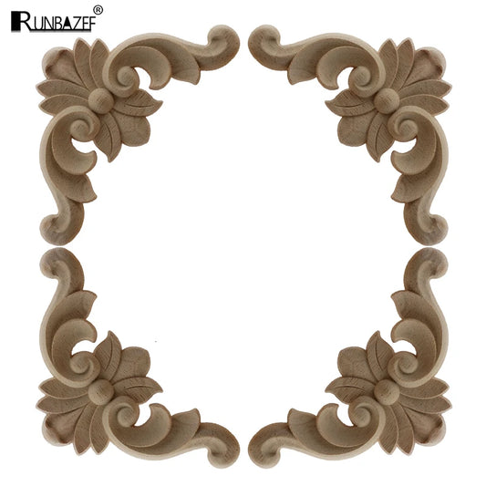 European Wood Decoration Carved Furniture Applique 4Pcs