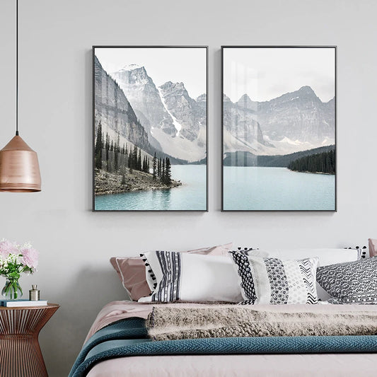 Mountain Landscape Scandinavia Canvas Painting Print