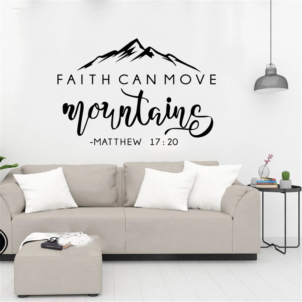 Faith Can Move Mountains Christian Vinyl Wall Sticker