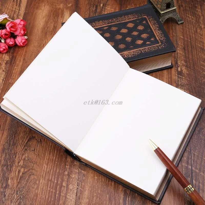 Leather Retro Vintage Diary Journal Notebook Blank Hard Cover Sketchbook