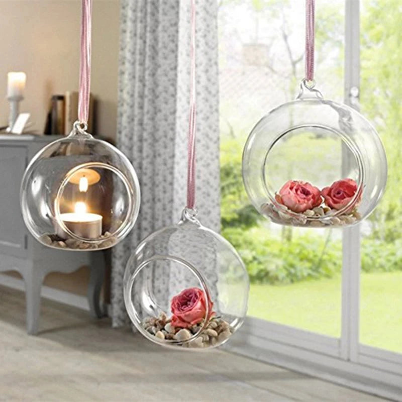 Hanging Clear Glass Globe Terrarium Candle holder