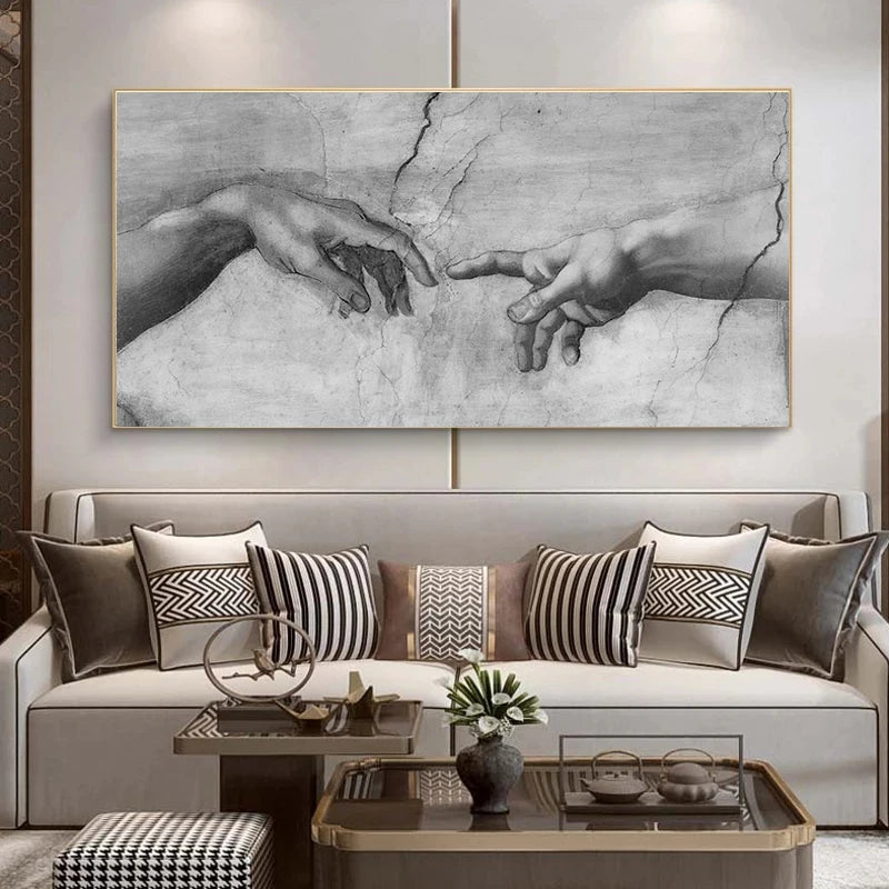 The Creation of Adam By Michelangelo Canvas Painting Print