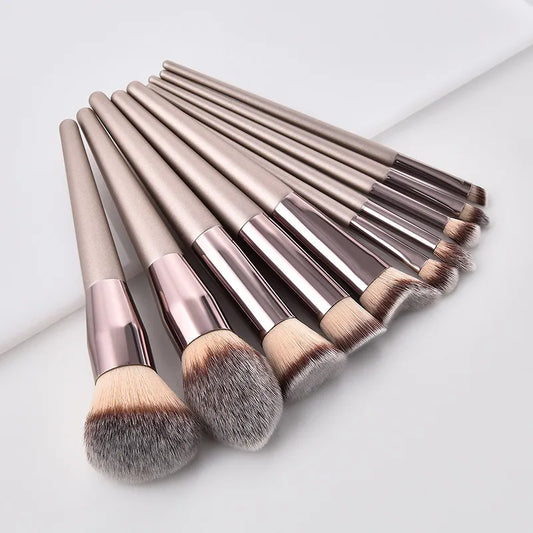 Champagne Makeup Brushes Set