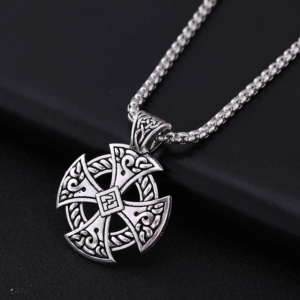 Cross Celtic/Viking Style Pendant Christian Necklace