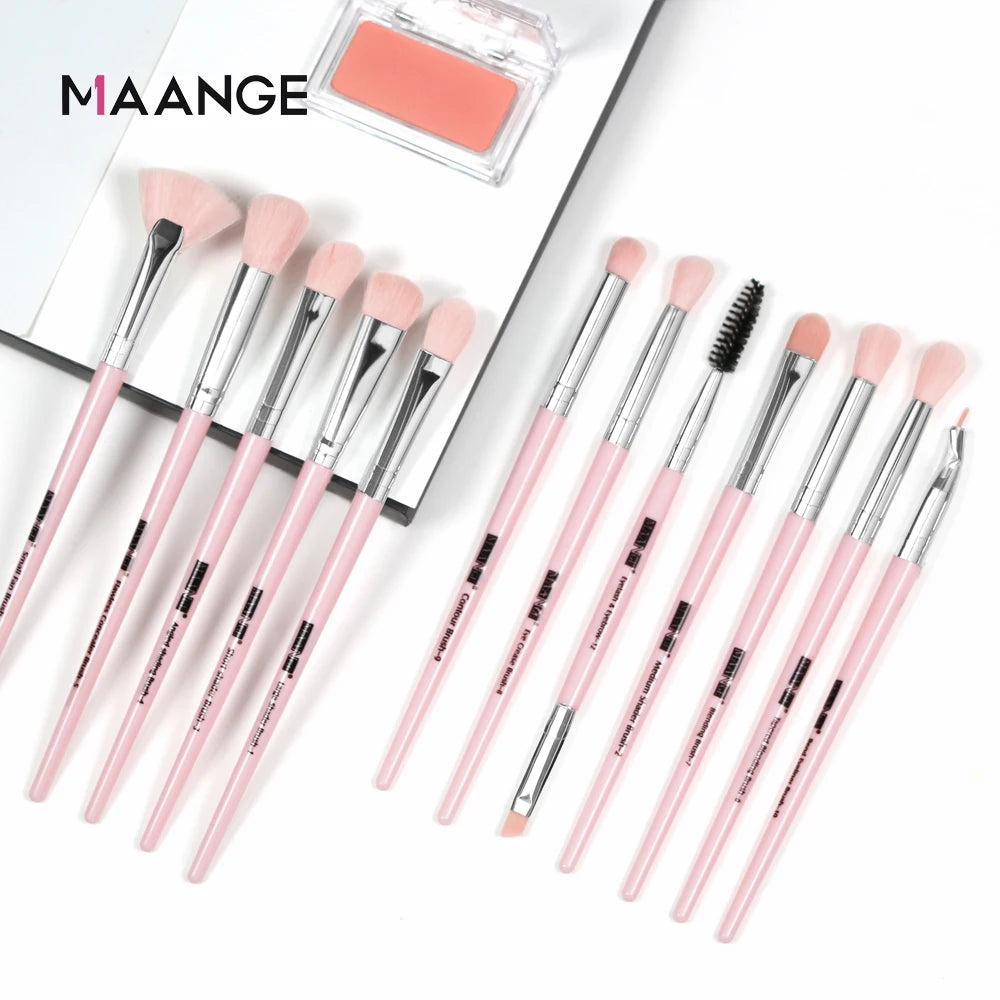 Pro 6/12pcs Eye Makeup Brushes Set With Cosmetic Bag Rose Gold