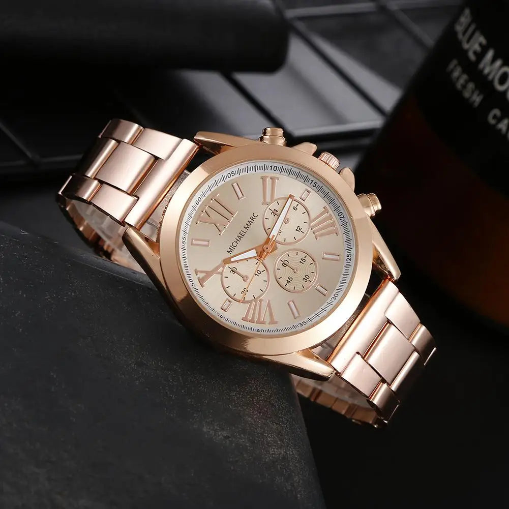 Gold Silver Stainless Steel Fashion Women Watch