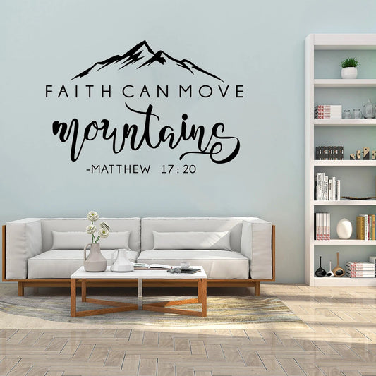 Faith Can Move Mountains Christian Vinyl Wall Sticker