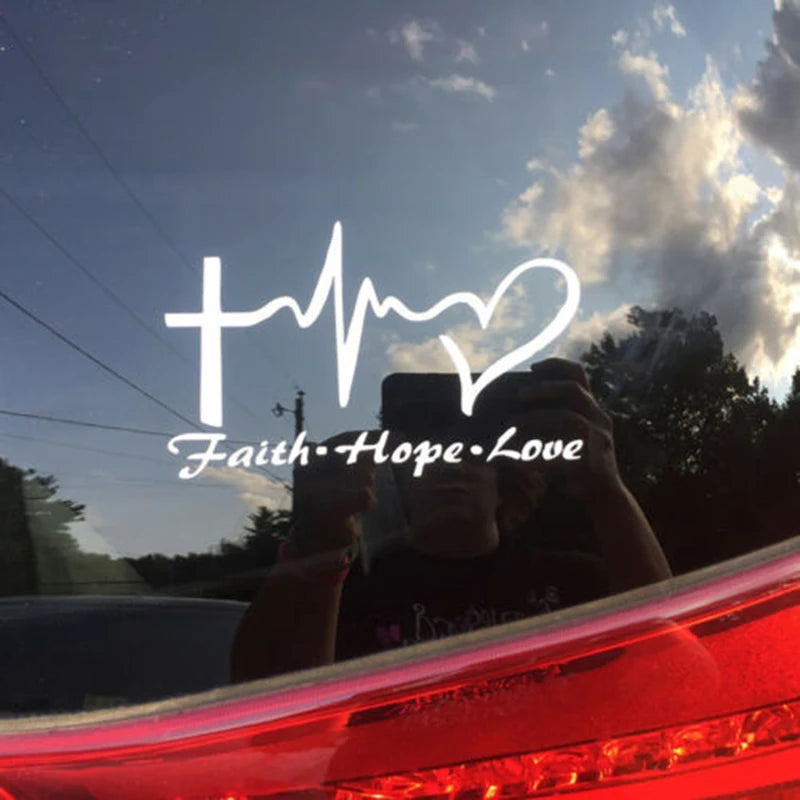 Faith Hope Love Vinyl Christian Car Sticker