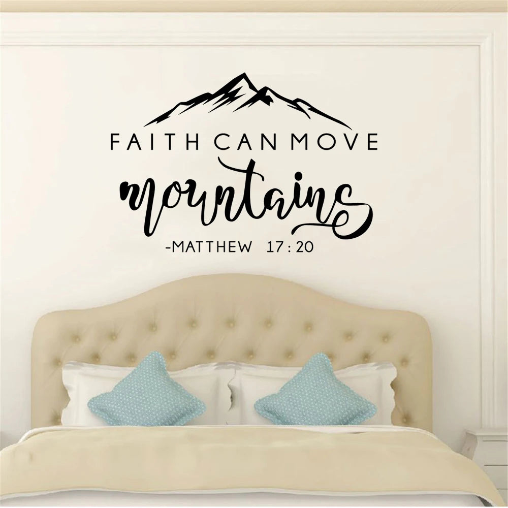 Faith Can Move Mountains Christian Vinyl Wall Sticker