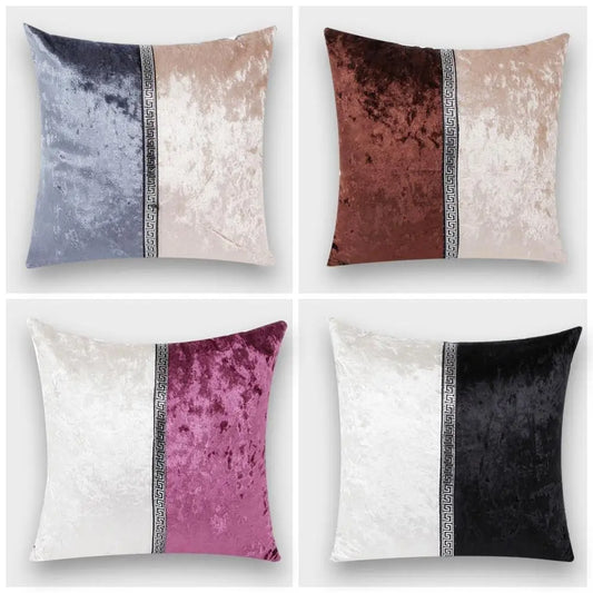 Colorful Plush Simple Stitching Pillow Cover