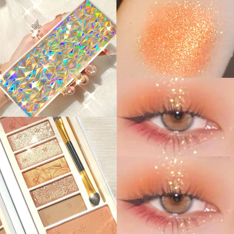 Starry Diamond 8 Colors Eyeshadow Palette With LED Light