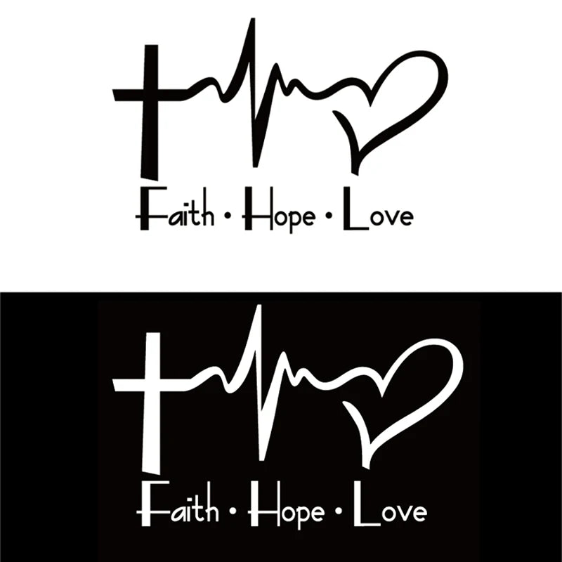 Faith Hope Love Vinyl Christian Car Sticker