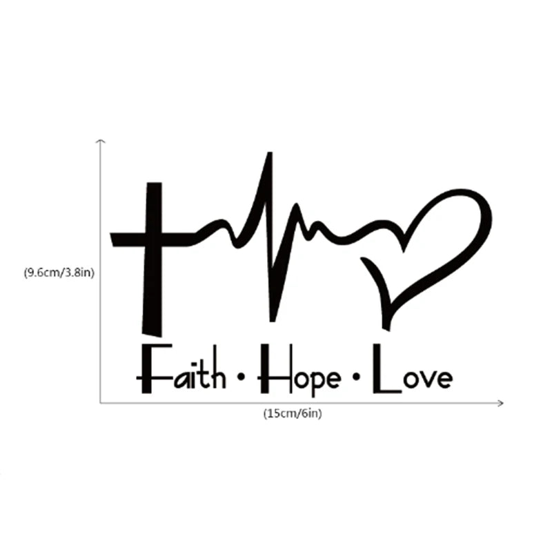 Faith Hope Love Vinyl Christian Car Sticker