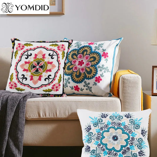 Hand-embroidered Decorative Pillow Covers