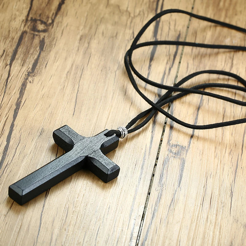 Men's/Women's Wood Cross Crucifix Pendant  Christian Necklaces