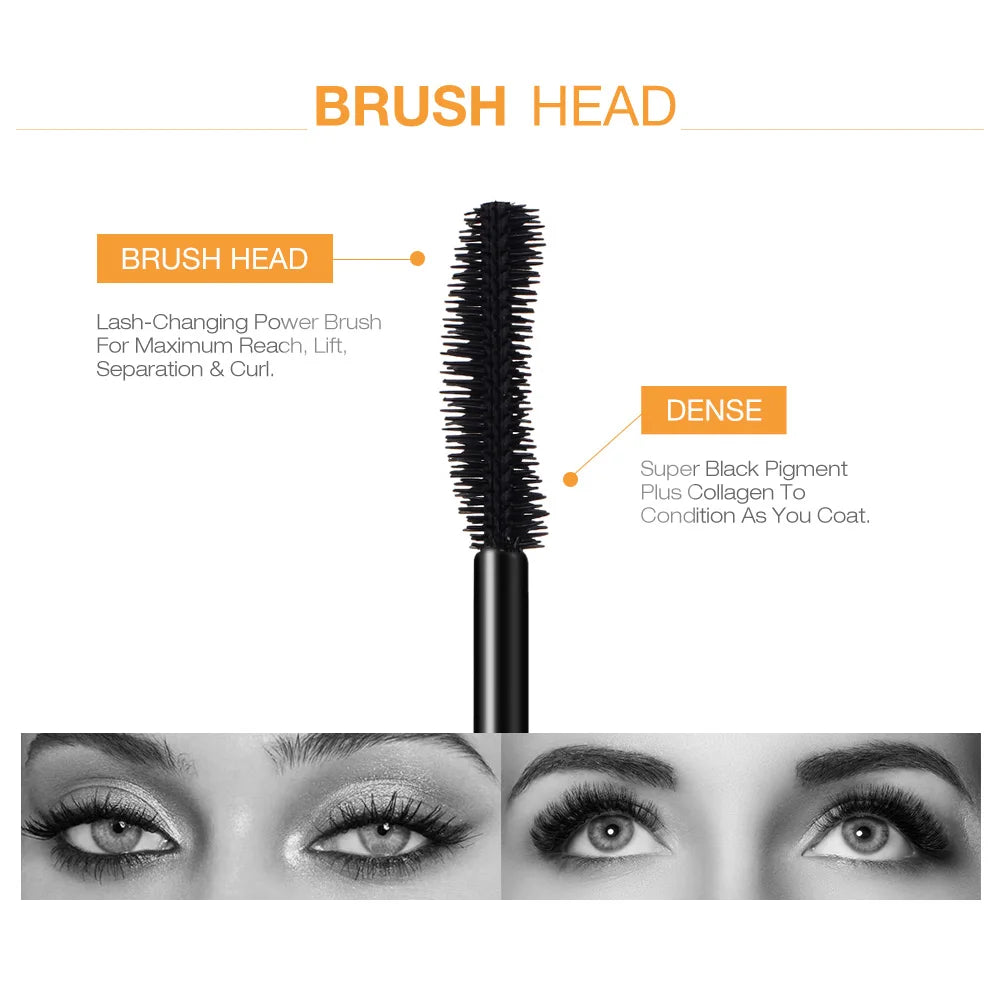 Professional Volume Curled Lashes Black Mascara Waterproof