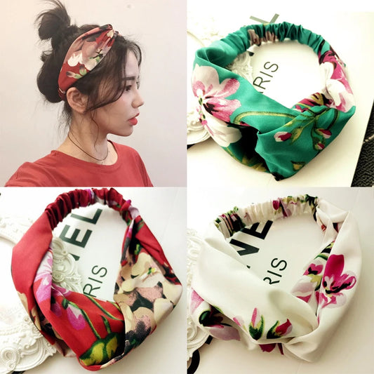 Bohemian Retro Cross Turban Bandage Bandanas Headwrap