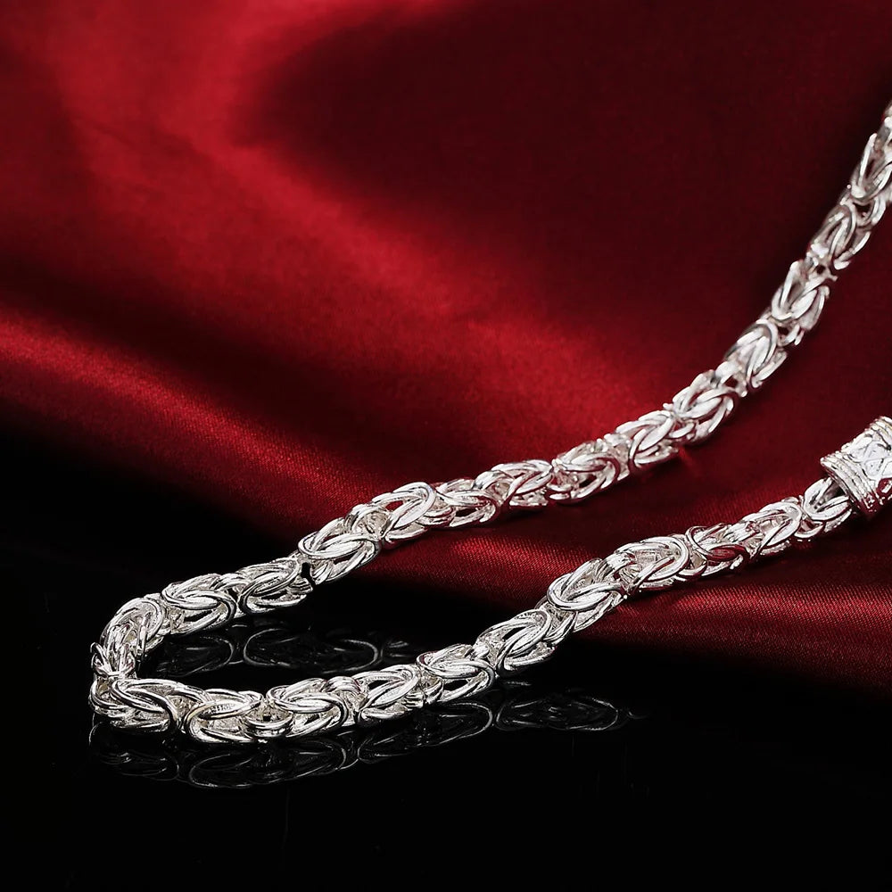 Classic 925 sterling Silver 6MM geometry chain necklace bracelet