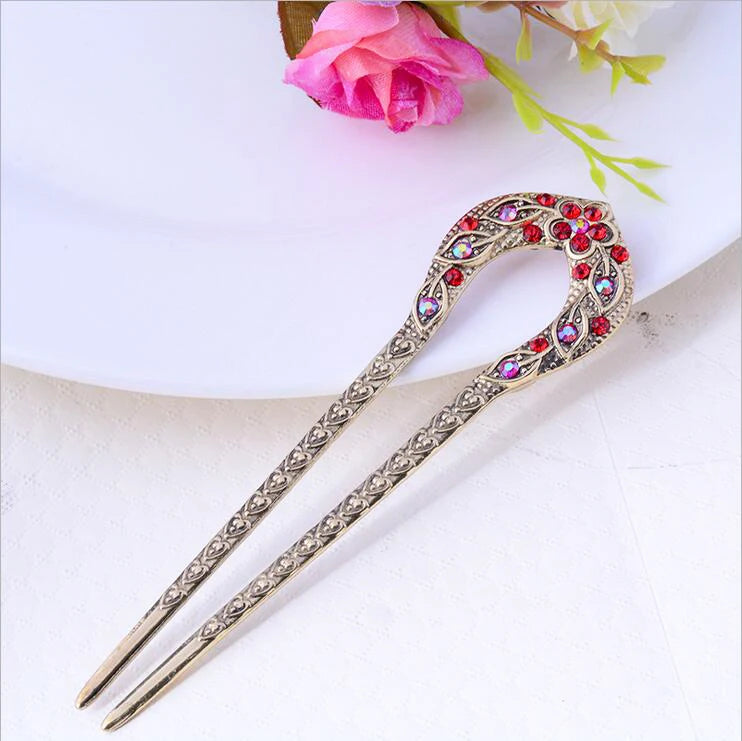 Vintage Antique Bronze Plated Hairpins