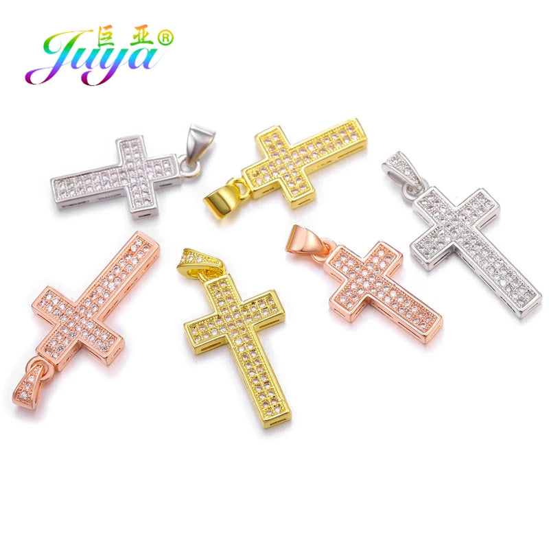 DIY Religious Christian Pendant Cross  Jewelry Making Supplies 3pcs/lot