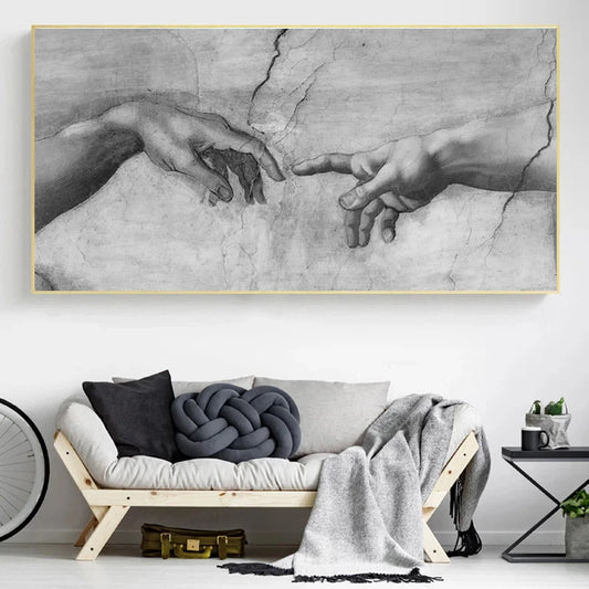 The Creation of Adam By Michelangelo Canvas Painting Print