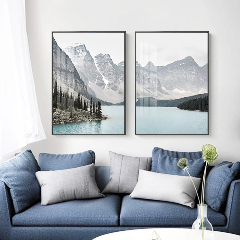 Mountain Landscape Scandinavia Canvas Painting Print