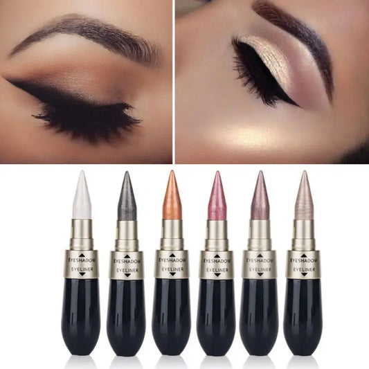 Black Liquid Eyeliner Eye Shadow Pencil Waterproof, 2 In 1