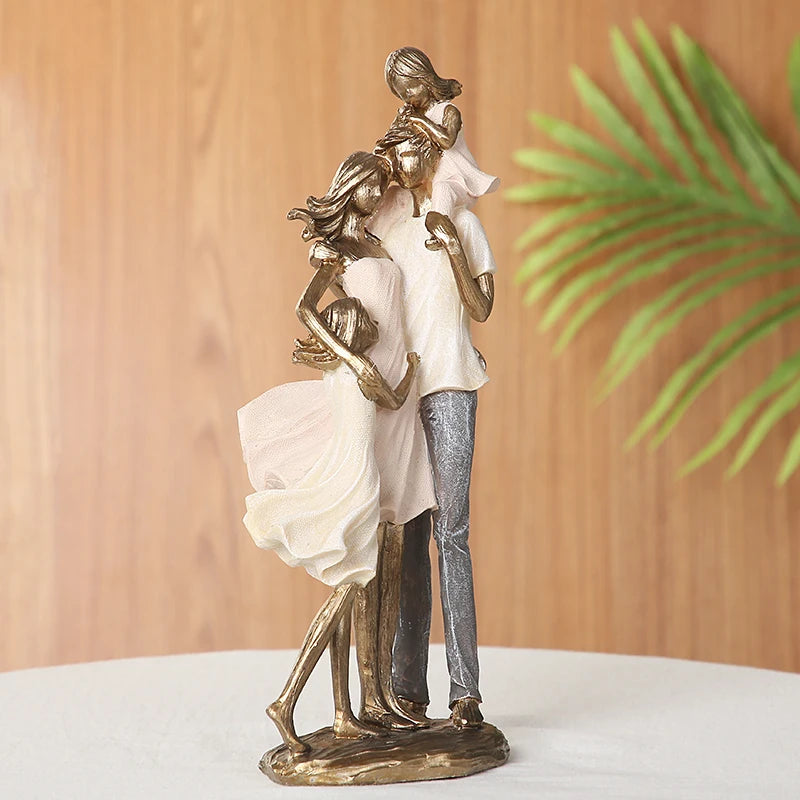 Handmade Resin Family Sculpture