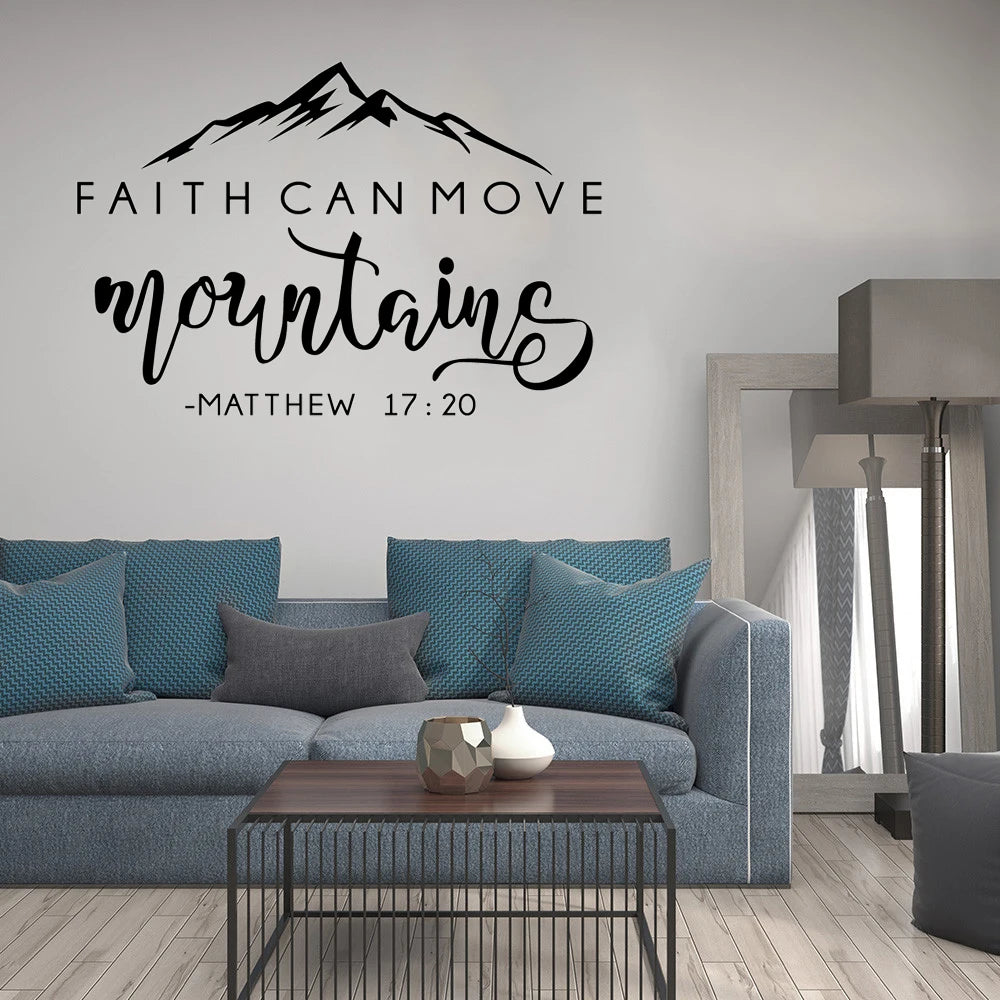 Faith Can Move Mountains Christian Vinyl Wall Sticker