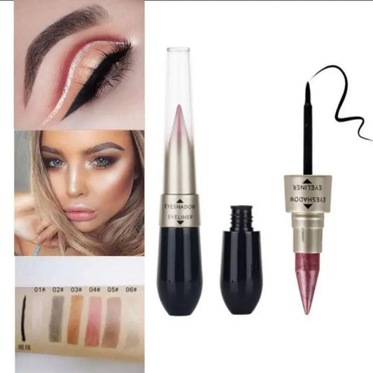 Double-end Eyeshadow Black Eyeliner Pencil Waterproof 6 Colors