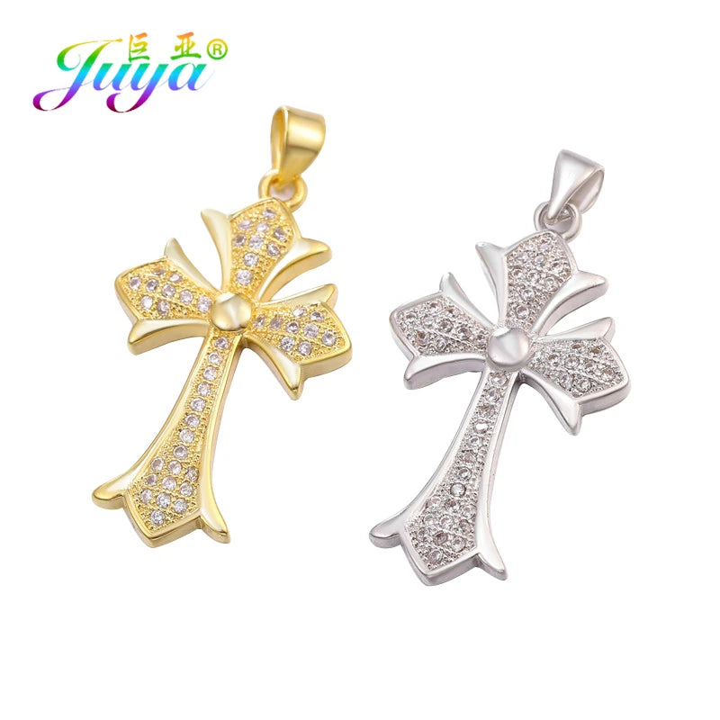 DIY Religious Christian Pendant Cross  Jewelry Making Supplies 3pcs/lot