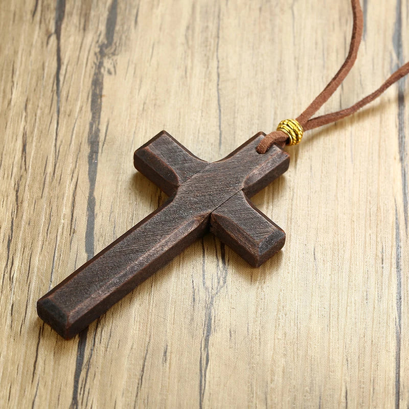 Men's/Women's Wood Cross Crucifix Pendant  Christian Necklaces