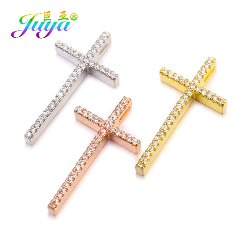 DIY Religious Christian Pendant Cross  Jewelry Making Supplies 3pcs/lot