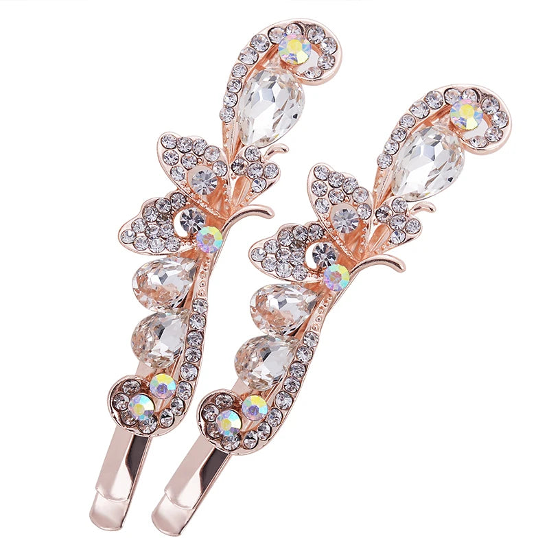 Crystal Rhinestone Butterfly Hair Clips