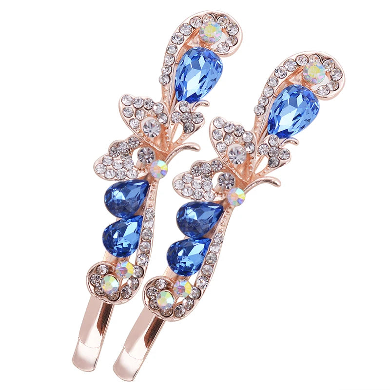 Crystal Rhinestone Butterfly Hair Clips