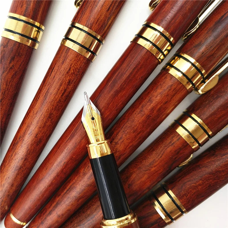 Luxury Flower Pear Mahogany Fountain Pen