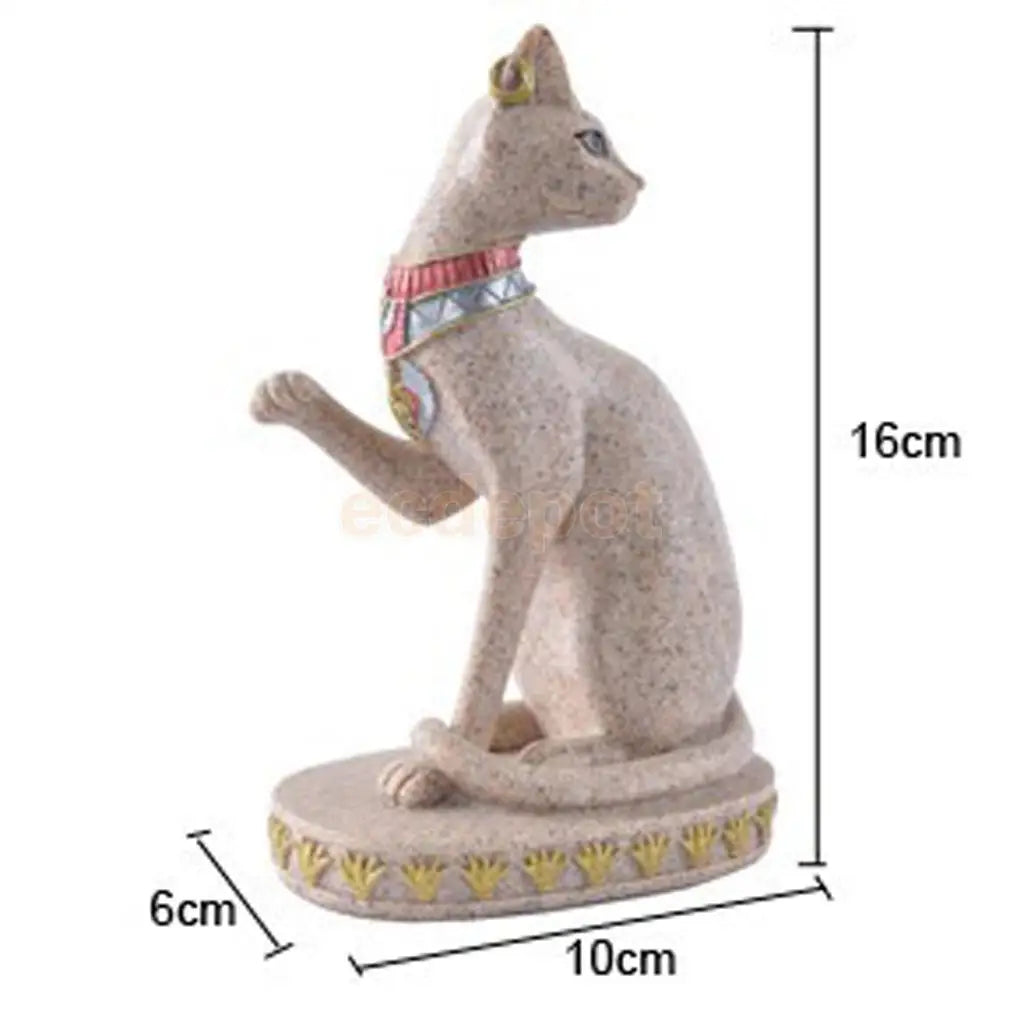 Hand Carved Egyptian Mau Cat Statue