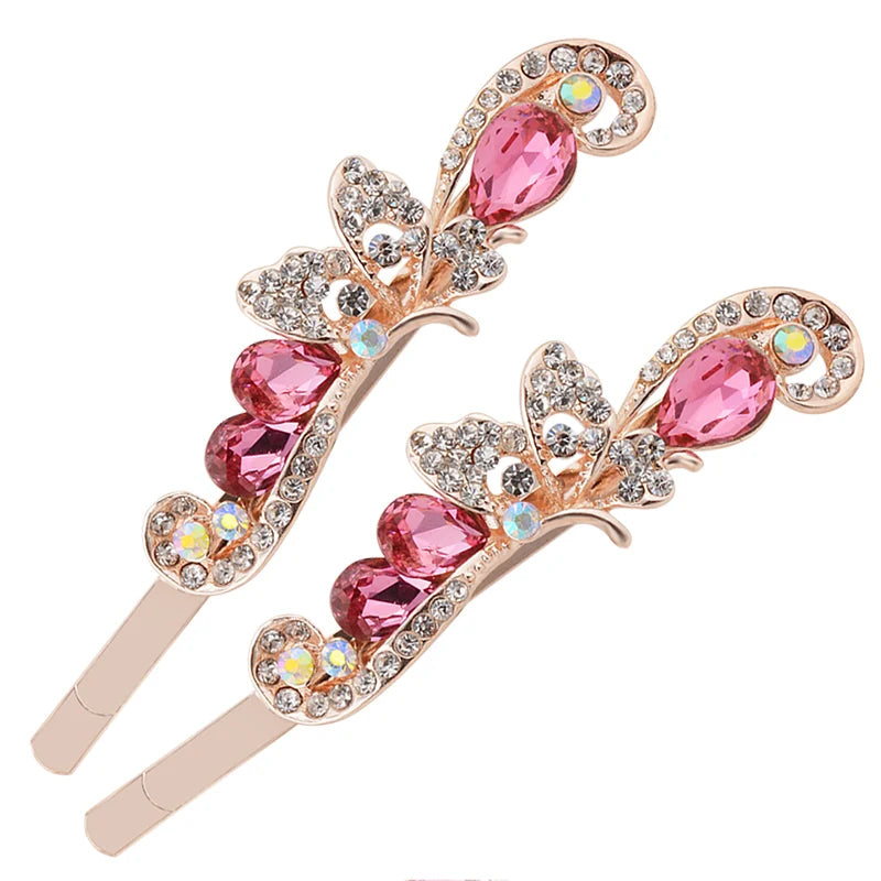 Crystal Rhinestone Butterfly Hair Clips