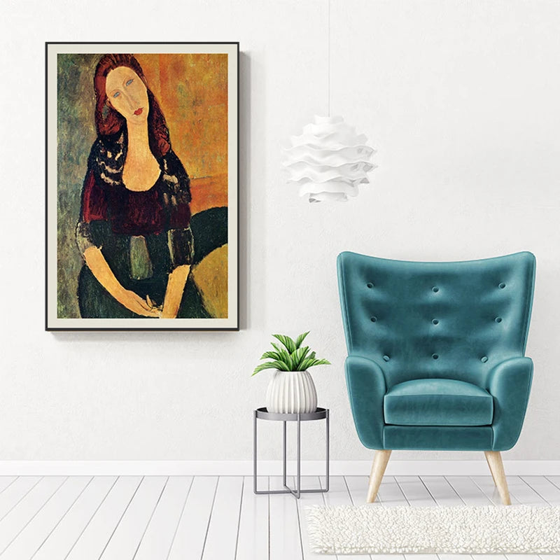 Abstract Modigliani Canvas Painting Print  Matisse Picasso