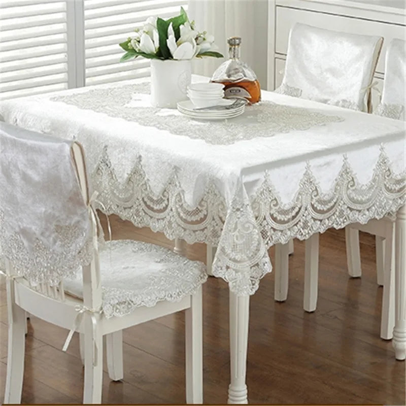 Europe Style Luxury Comfort Tablecloth Lace Edge