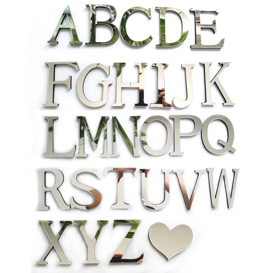 3d Mirror Wall Stickers Alphabet Acrylic