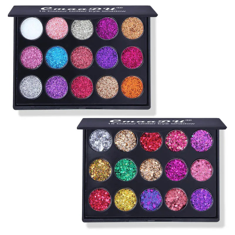 15 Colors Glitter Eyeshadow Pressed Glitters Palette