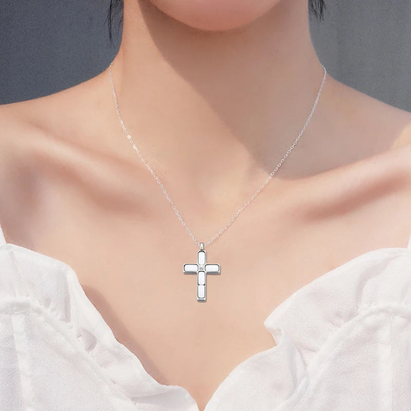 New Elegant Cubic Zircon Cross Christian Necklace