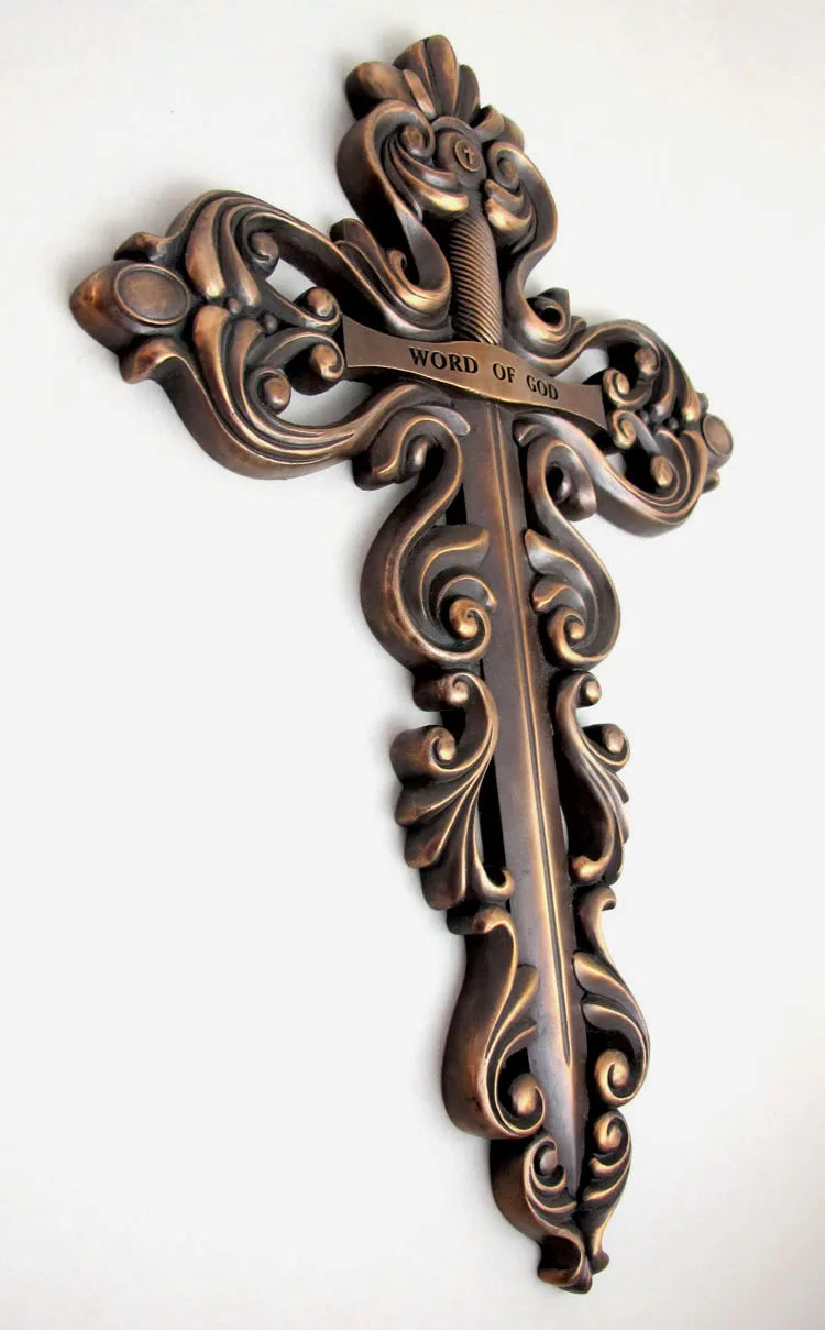 Resin Cross Wall Decor (9.5 x 15in x .4in)