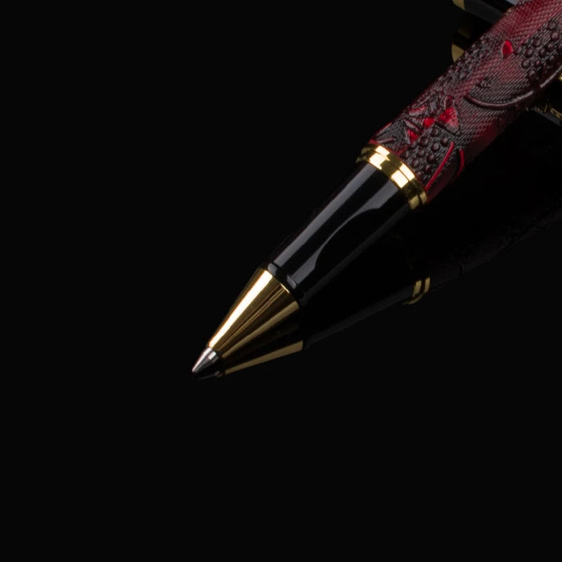 DIKA WEN 891 Red wine color Gold Dragon Clip roller ball pen High Quality