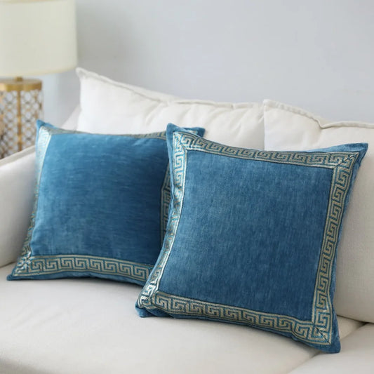 Luxurious Velour Embroidery Pillow Cover